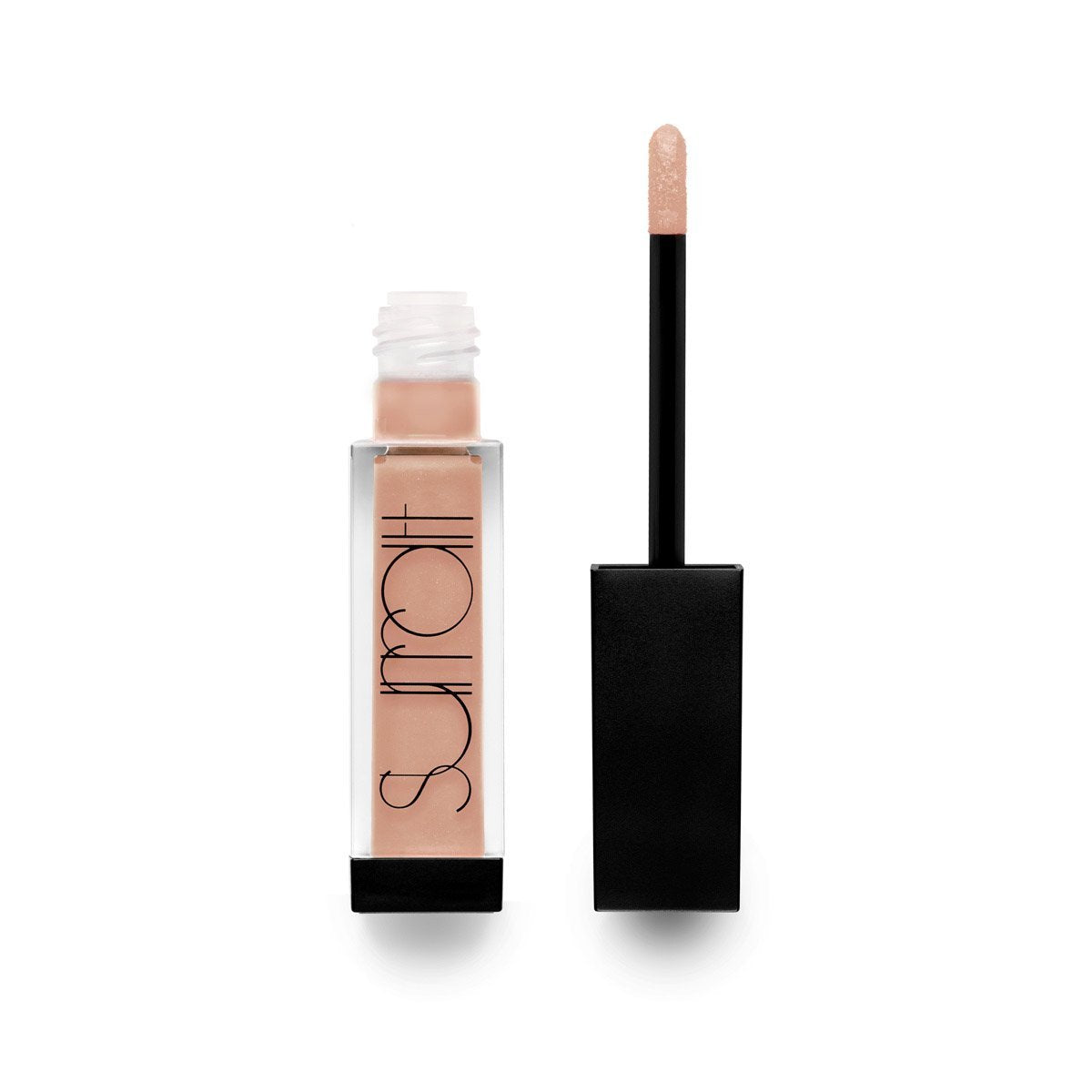 NUDITE - WARM PEACH WITH GOLD SHIMMER - warm peach lipgloss with gold glitter
