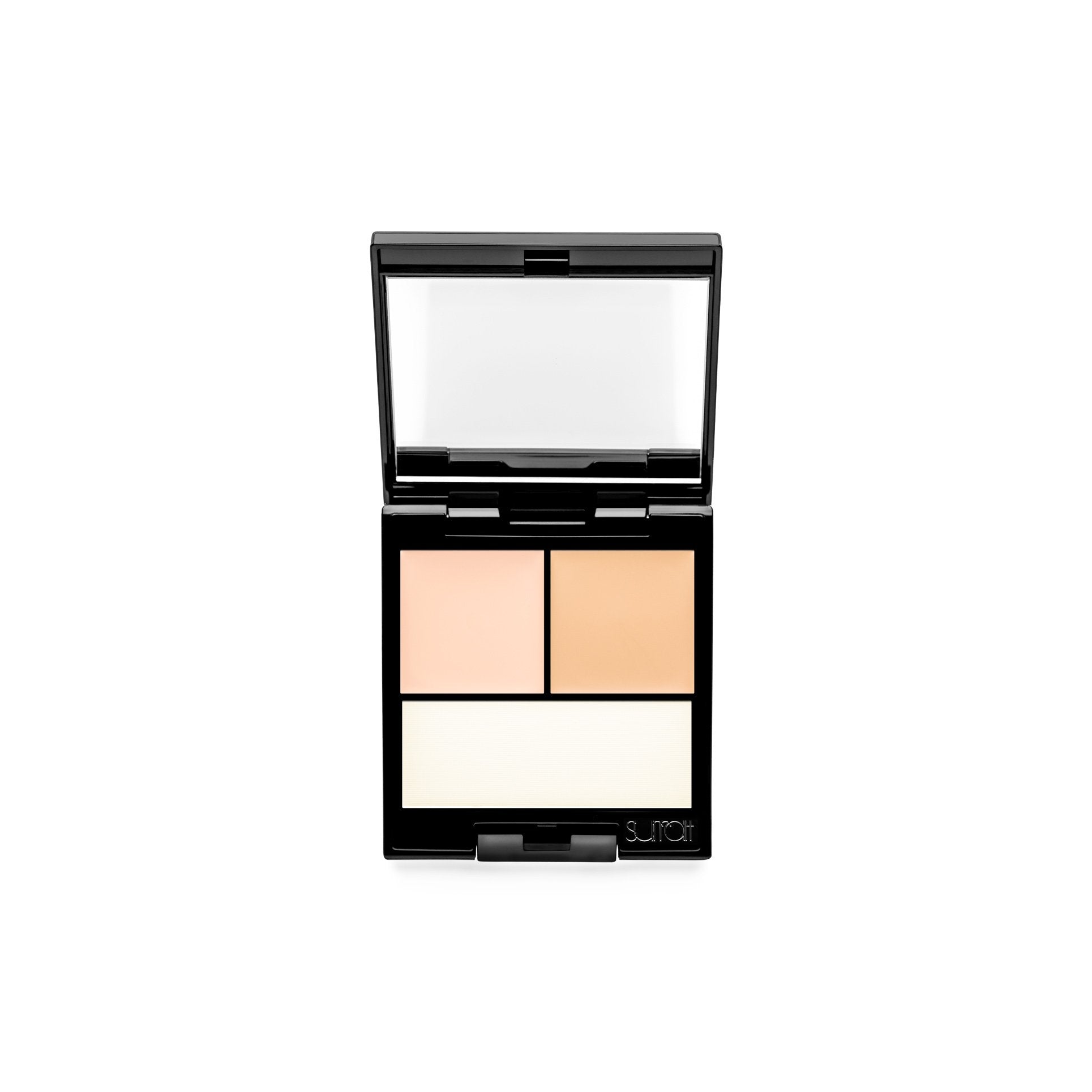 1 - Light Pink / Warm Pink / White Powder - long-wearing tri-color cream concealer palette in light pink and warm pink shades with white setting powder