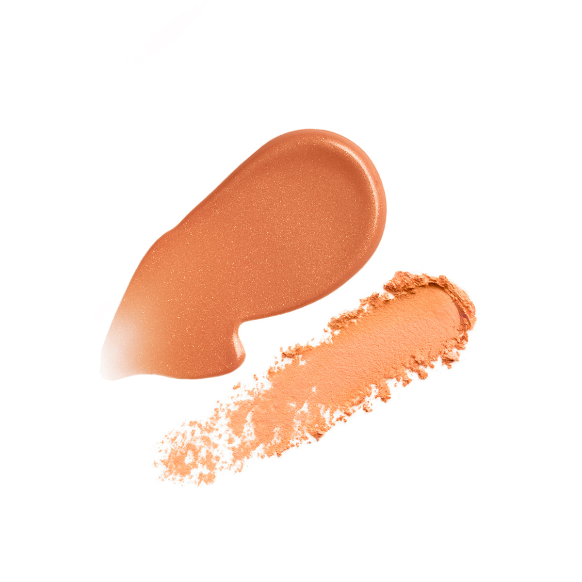 CANTALOUP - GOLDEN MELON - swatches of liquid and powder blush in shade cantaloup